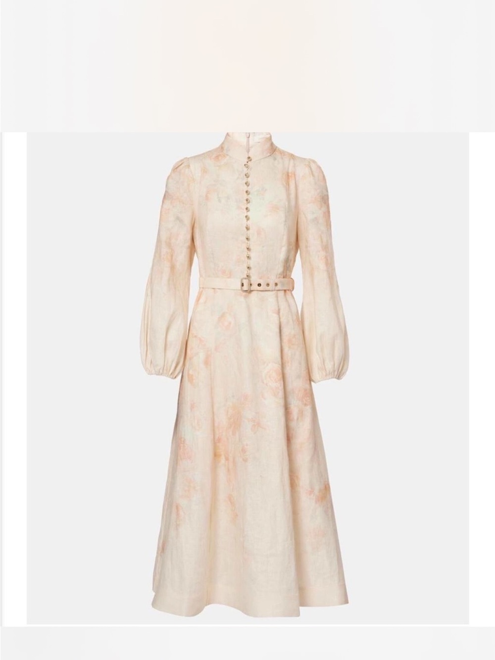 Zimmermann Crush Floral Midi Dress with Belt